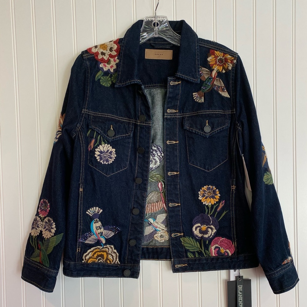 [BLANKNYC] embroidered denim jacket SIZE XS - Picture 2 of 15